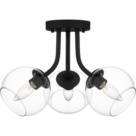 Quoizel Oberlin 3-Light Matte Black Semi-Flush Mount QSF5613MBK
